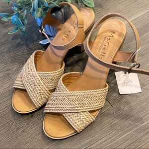 NWT Mariella Tan Nude Block Heels 8.5